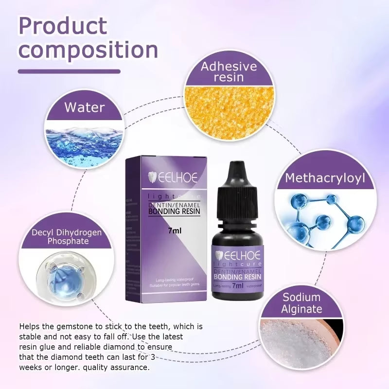 Tooth Gem Decoration Glue Beautiful Smile Tooth Jewelry Orthodontic Adhesive Gel Dental Diamond Inlay Self-Adhesive Adhesive