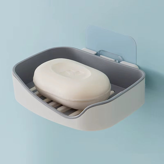 Wall Mounted Soap Holder Double Layer Soap Dish Sponge Drain Rack Storage Rack Soap Stand Bathroom Accessories Set